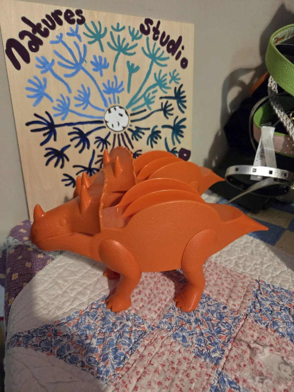 Triceratops Taco Holders Set of 2 Dinosaurs (Holds 2 Tacos each!) Orange Color